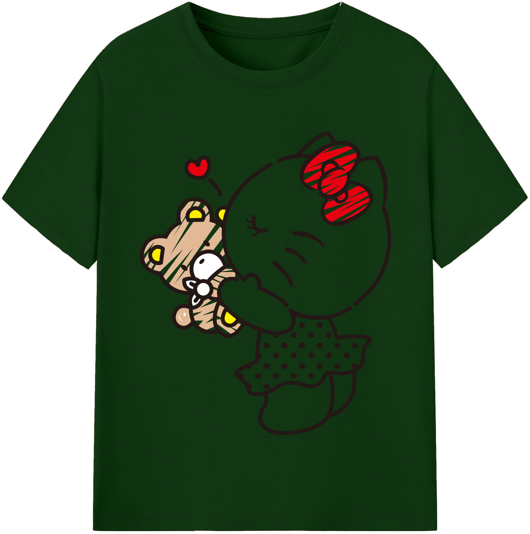 （画像用） Hello Kitty ハローキティ 綿100％半袖Tシャツ（フロントプリント）